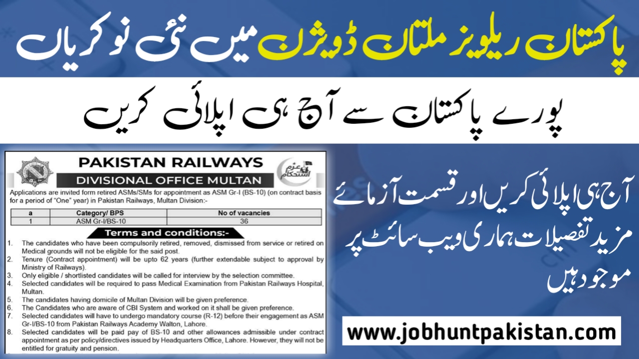 Job Positions At Pakistan Railways 2024