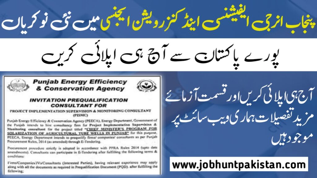 PEECA Jobs 2025 Energy Department Punjab Career Opportunity